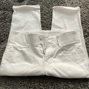 White denim capris